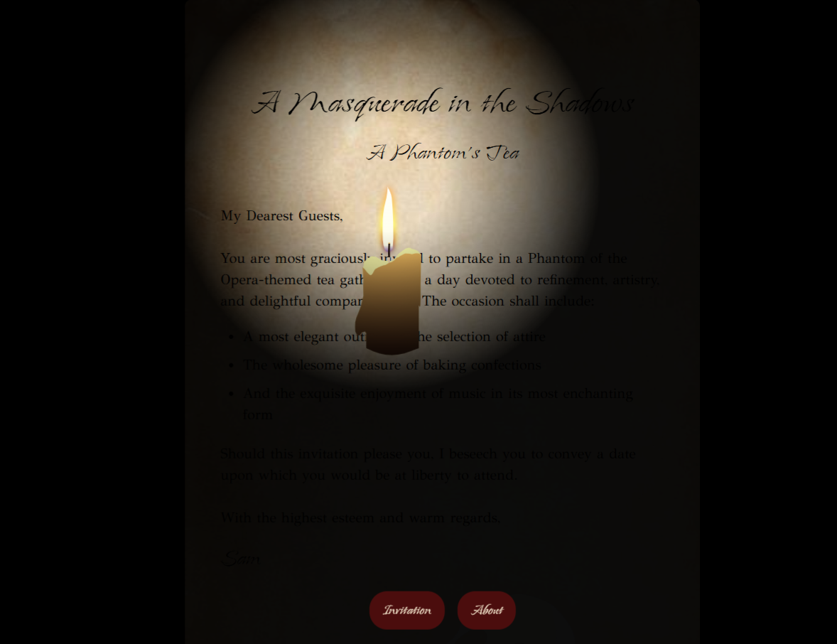 Phantom of the Opera invitation